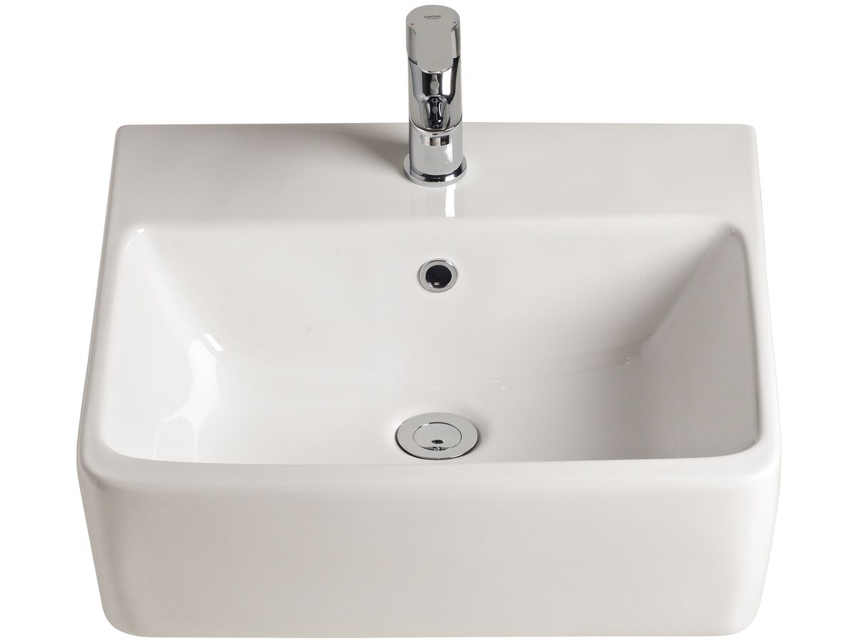 American Standard Heron Semi-Recessed Basin with 1 Taphole White