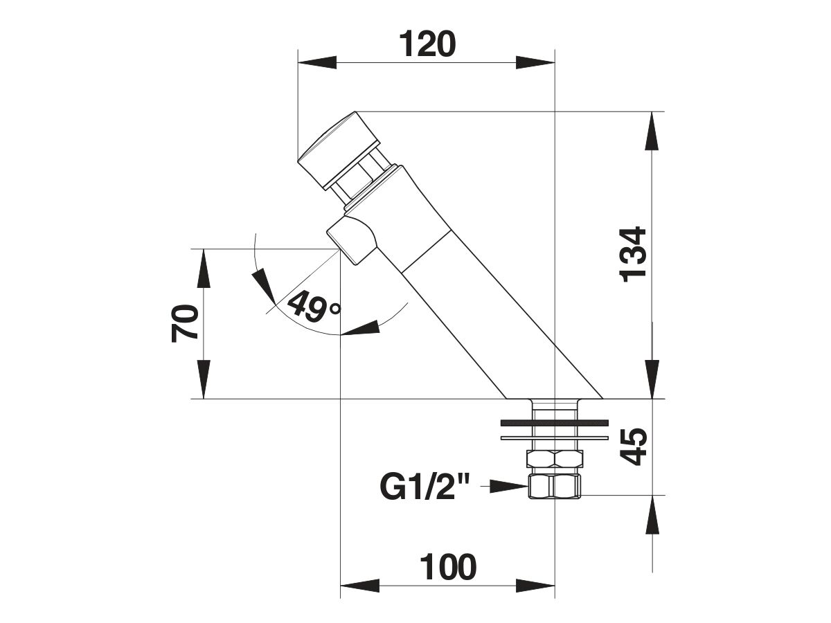 Wolfen Timed Flow Basin Tap (Warm) 7 Seconds (6 Star) from Reece