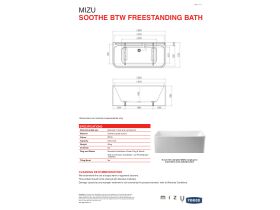 Technical Guide - Mizu Soothe Back to Wall Freestanding Bath 1500 x 720mm White