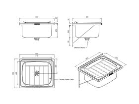 Britex Cleaners Sink with Grate and Wall Bracket