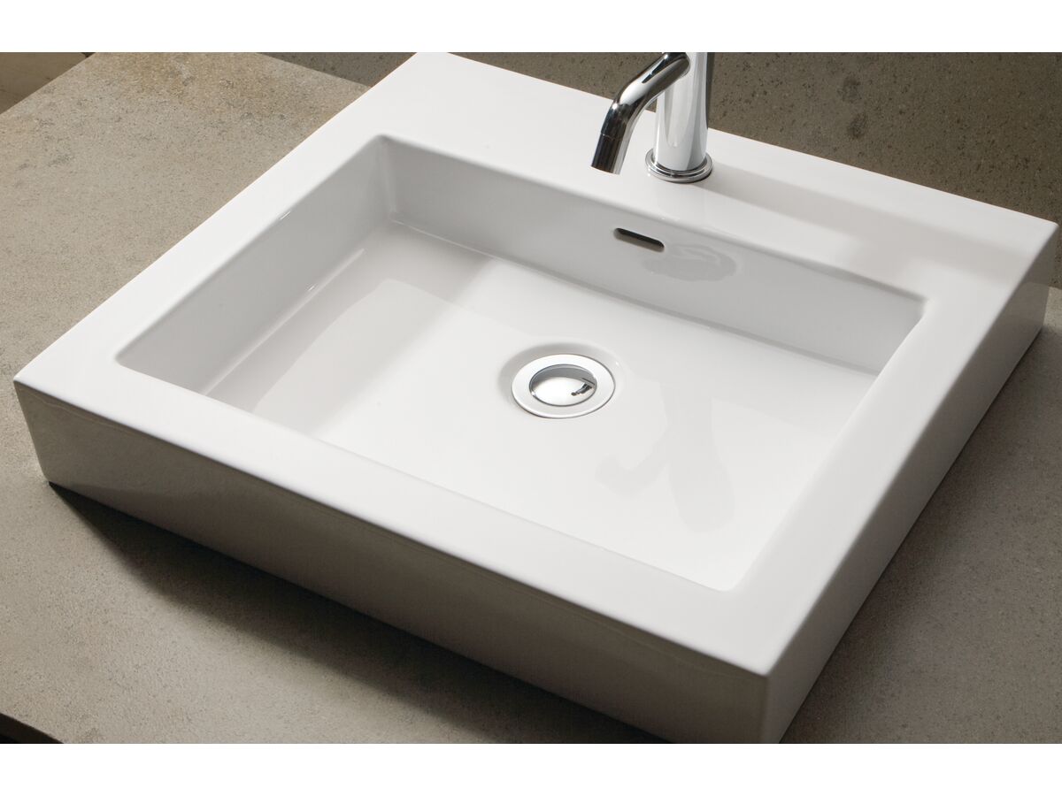 Kado Lux Above Counter Basin 1 Taphole White with Overflow from Reece