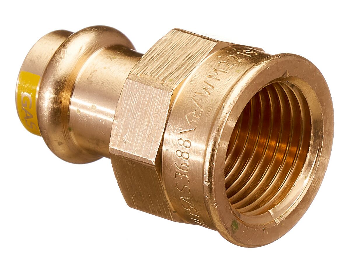 >B< Press Gas Female Coupling 15mm x 1/2" BSP"