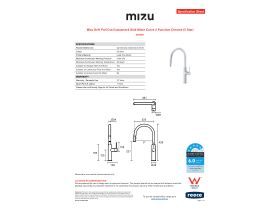 Specification Sheet - Mizu Drift Pull Out Gooseneck Sink Mixer Curve 2 Function Chrome (5 Star)