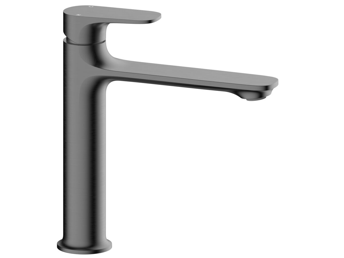 Mizu Silk Medium Height Basin Mixer Brushed Gunmetal (5 Star) from Reece