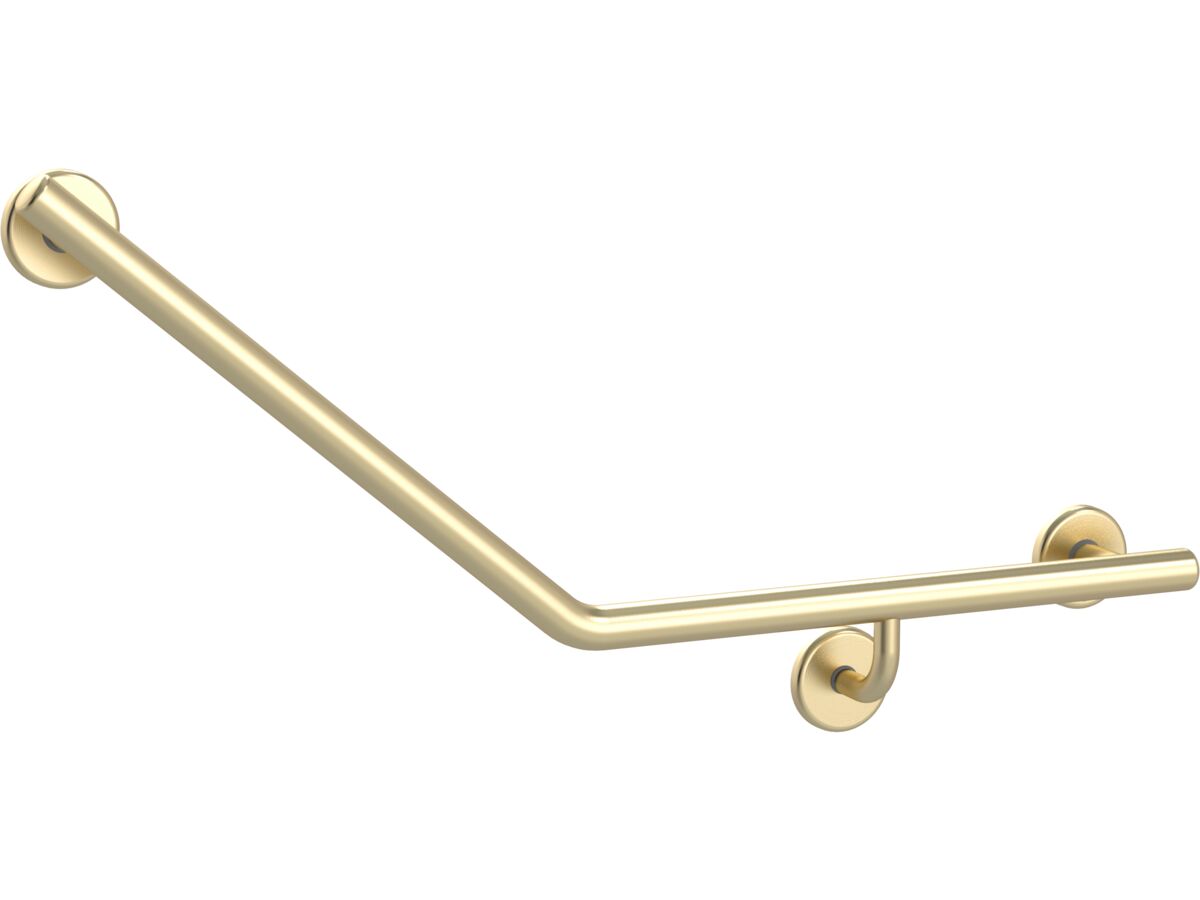 Mizu Drift 450 x 450 x 40 Degree Ambulant Toilet Grab Rail Right Hand Brushed Brass