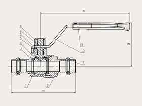 >B< Press Ball Valve Copper to Copper