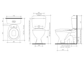 BASE Link Toilet Suite S Trap with Seat White (4 Star)