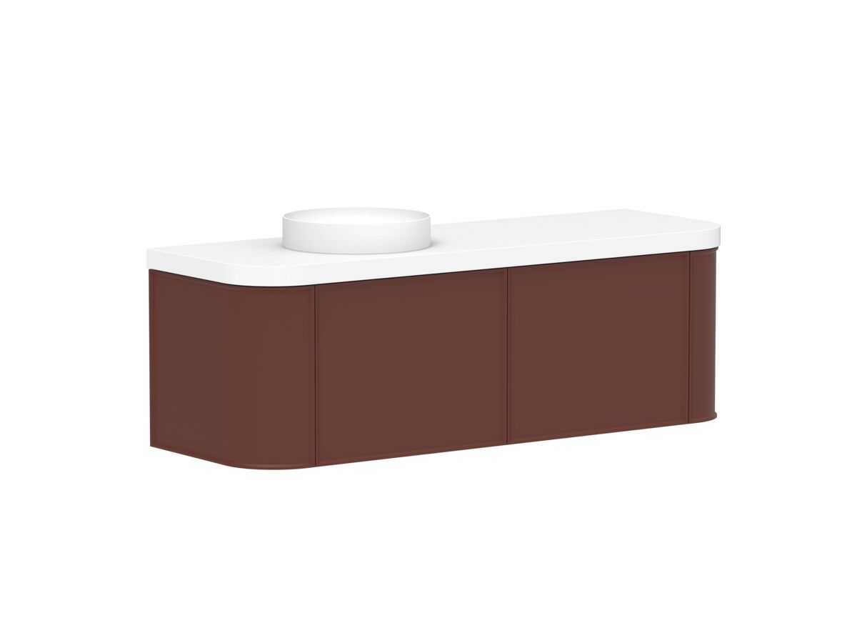 Kado Era 50mm Durasein Statement Top Double Curve All Drawer 1500mm Wall Hung Vanity with Left Hand Basin