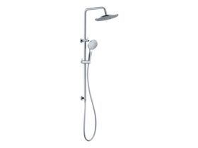 Mizu Drift Twin Rail Shower with 300 ABS Overhead with Top Rail Water Inlet Chrome (3 Star)