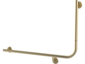 Mizu Drift 935 x 600 x 90 Degree Accessible Toilet Grab Rail Modular Left Hand Brushed Brass