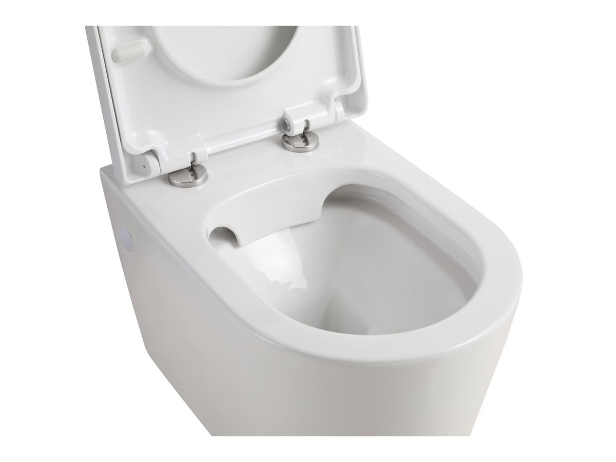 Kado Lux Wall Hung Rimless Pan with Soft Close Quick Release Seat White