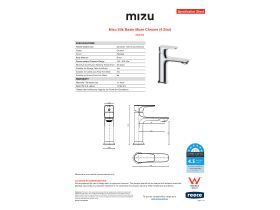 Specification Sheet - Mizu Silk Basin Mixer Chrome (6 Star)