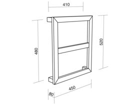 Kado Lux Quad Frame Heated Towel Rail 520 X 450 Polished Stainless Steel