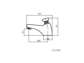 Timed Pillar Tap Push Button 7 Seconds Cold Only (6 Star)