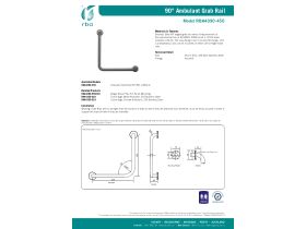 Specification Sheet - Grab Rail Ambulant 90 Degree 450mm x 450mm No interm