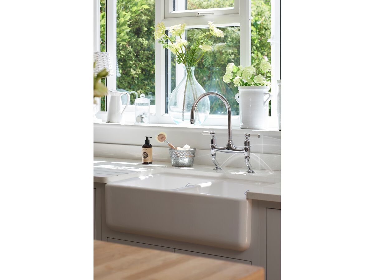 Shaws Lancaster Double Bowl 800mm Fireclay Butler Sink