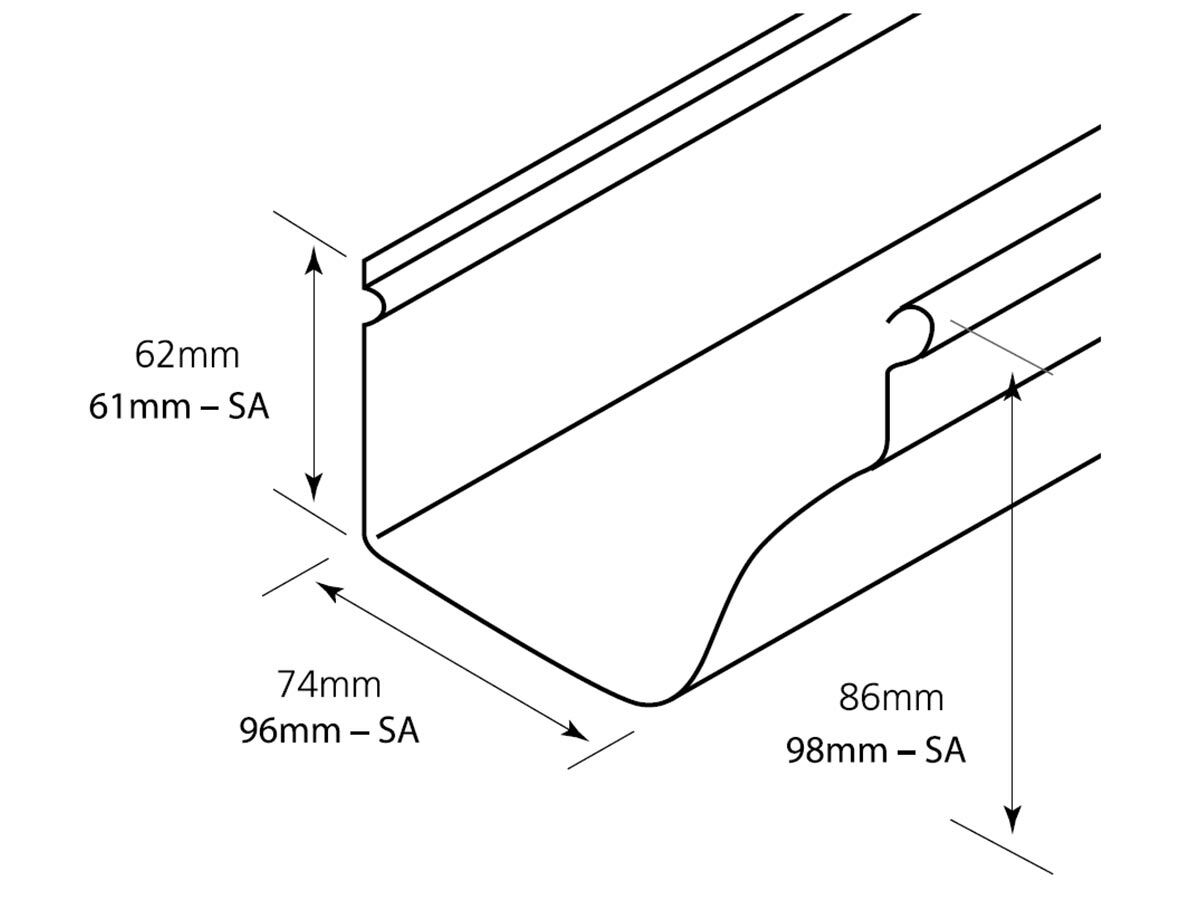 Stramit Ogee Gutter Galvanized 6mtr from Reece