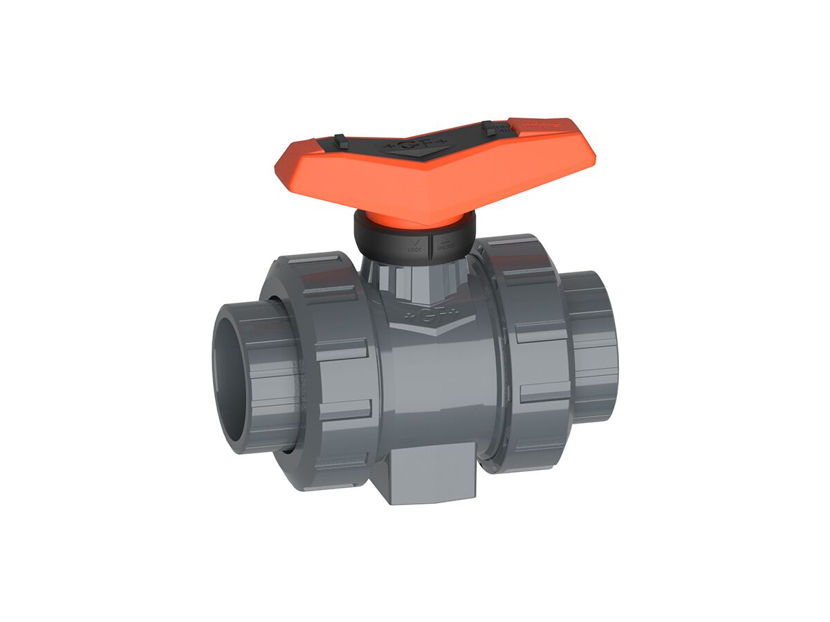 Schedule 80 PVCU Double Union Ball Valve (Plain Female x Plain Female