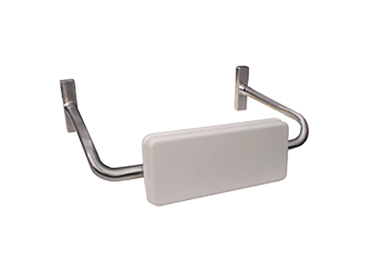Grab Rail with Back Rest Access Toilet Straight PVC/Satin Stainless Steel