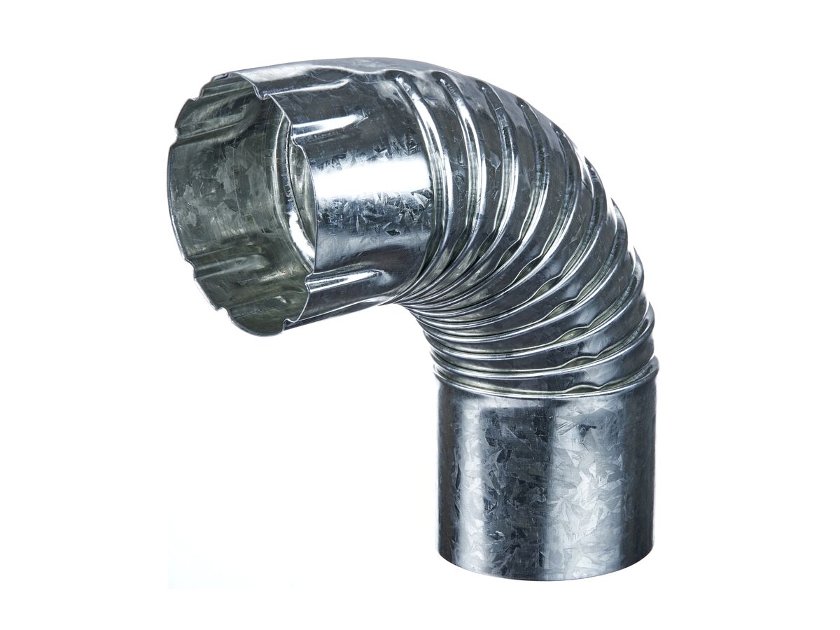 Crimp Bend 90 Deg. Galvanised 100mm from Reece