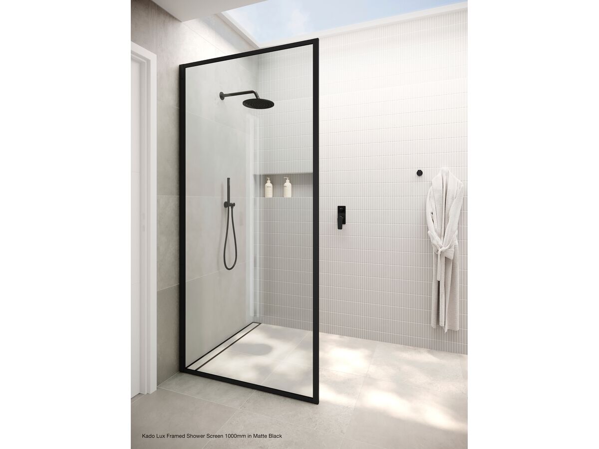 In Situ - Kado Lux Framed Shower Screen 1000mm in Matte Black