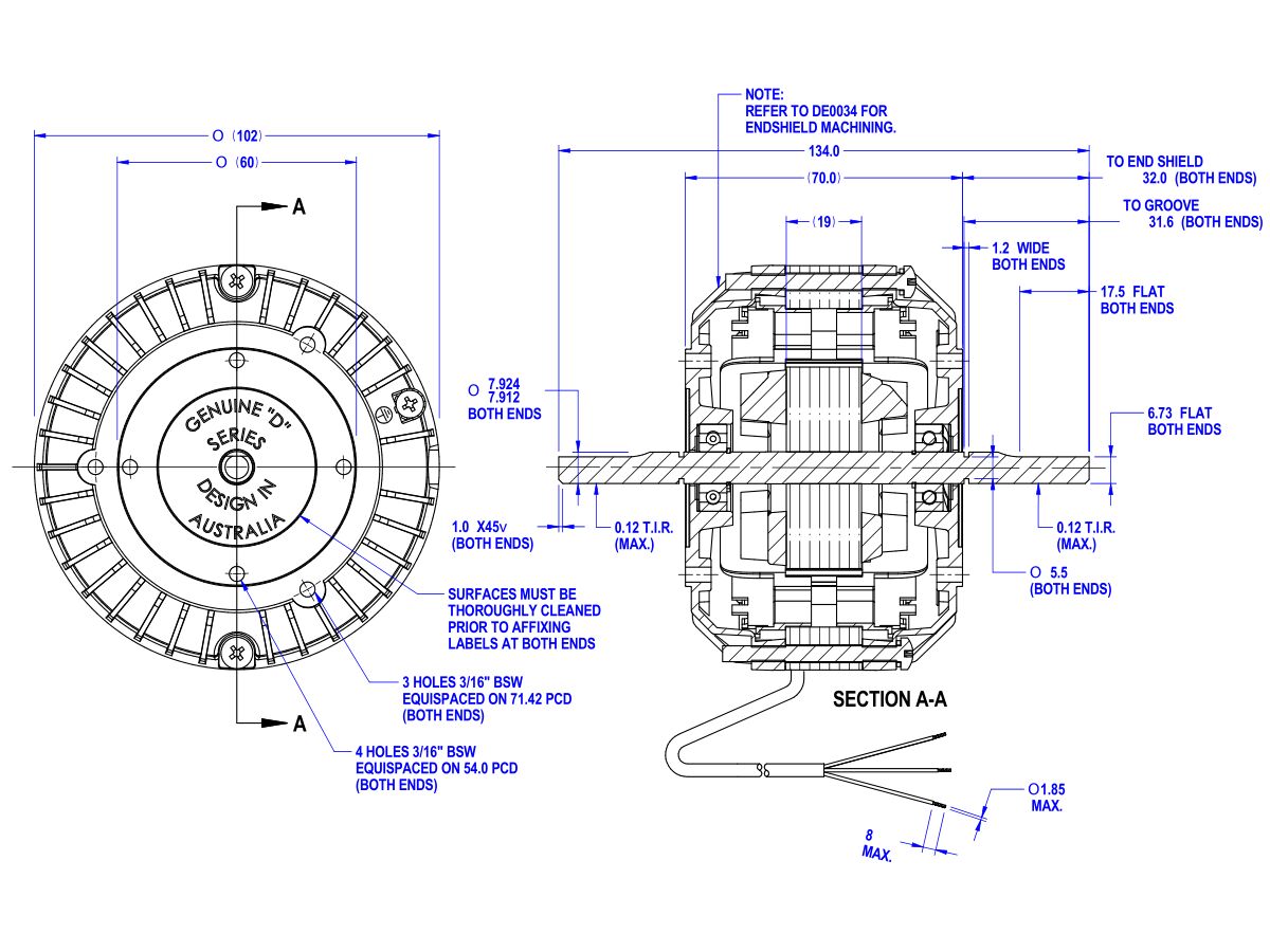 Fasco Twin Shaft Fan Motor 20W 50D50280AT from Reece