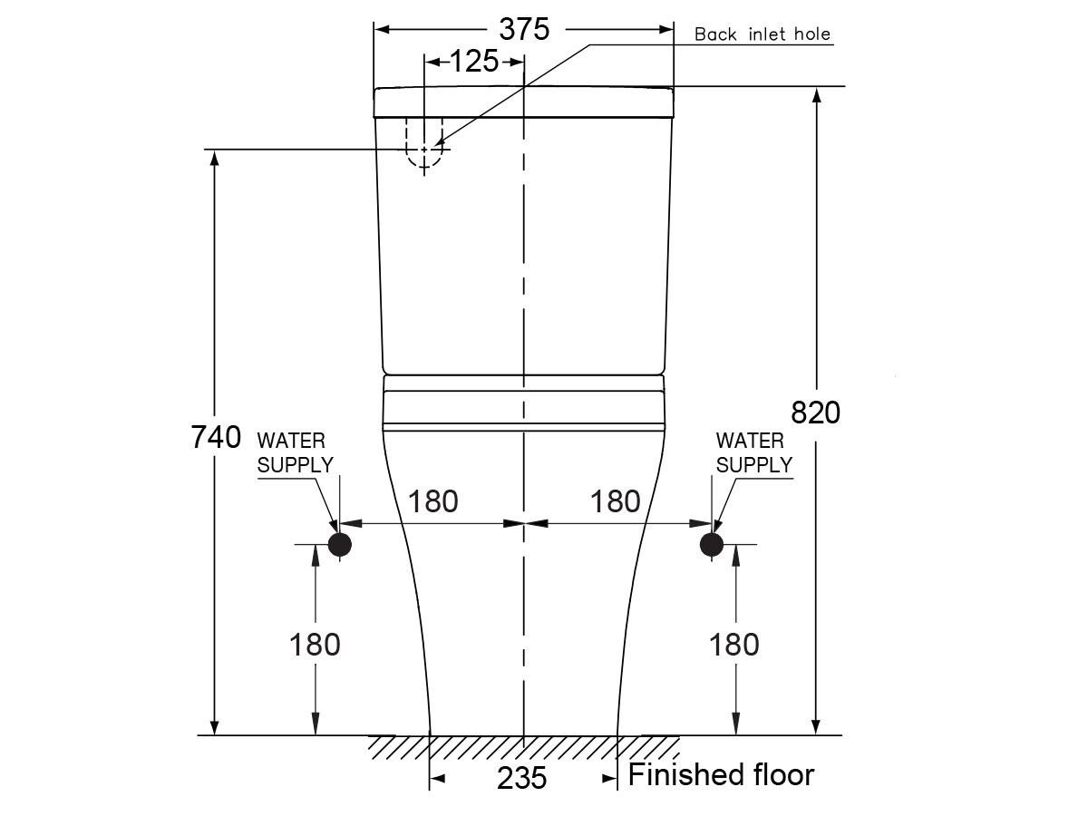 Porcher Cygnet Back to Wall Standard Overheight Back Inlet Toilet Suite with Soft Close Seat White/Chrome (4 Star)