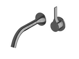 Milli Oria Wall Bath Mixer Outlet System 215mm PVD Brushed Gunmetal