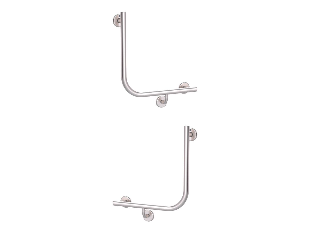 Mizu Drift 90 Degree Ambulant WC Left Hand & Right Hand Pair Brushed Stainless Steel