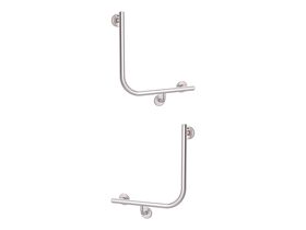 Mizu Drift 90 Degree Ambulant WC Left Hand & Right Hand Pair Brushed Stainless Steel