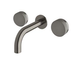 Milli Pure Bath Set 160mm with Linear Textured Handles Brushed Gunmetal