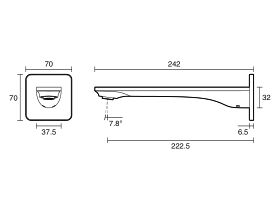 Mizu Silk Wall Basin/Bath Outlet 220mm