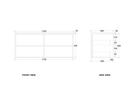 Kado Aspect Wall Hung Vanity Unit 1200mm 4 Drawer Corian 20mm Top