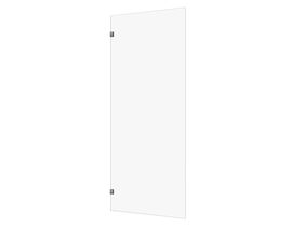 Hero - Kado Lux Frameless Rectangular Panel with Wall Clips Clear Glass 900mm Brushed Gunmetal
