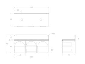 ADP Archie by Alisa & Lysandra Door/Drawer Vanity Unit Double Bowl 1350 Cherry Pie