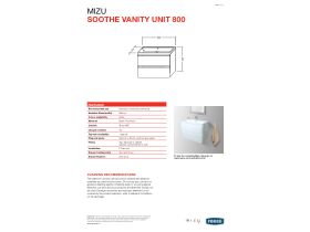 Technical Guide - Mizu Soothe 800mm Wall Hung Vanity Unit 2 Drawers 1 Taphole White