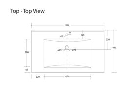 Posh Solus Wall Hung (Ceramic Top) 1 Drawer 900mm