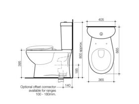 Profile II Close Coupled Toilet Suite S Trap White (4 Star)