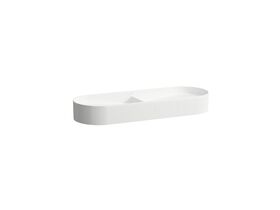 LAUFEN Sonar Textured Double Above Counter Basin with Ceramic Waste Covers 1015mm x 365mm White