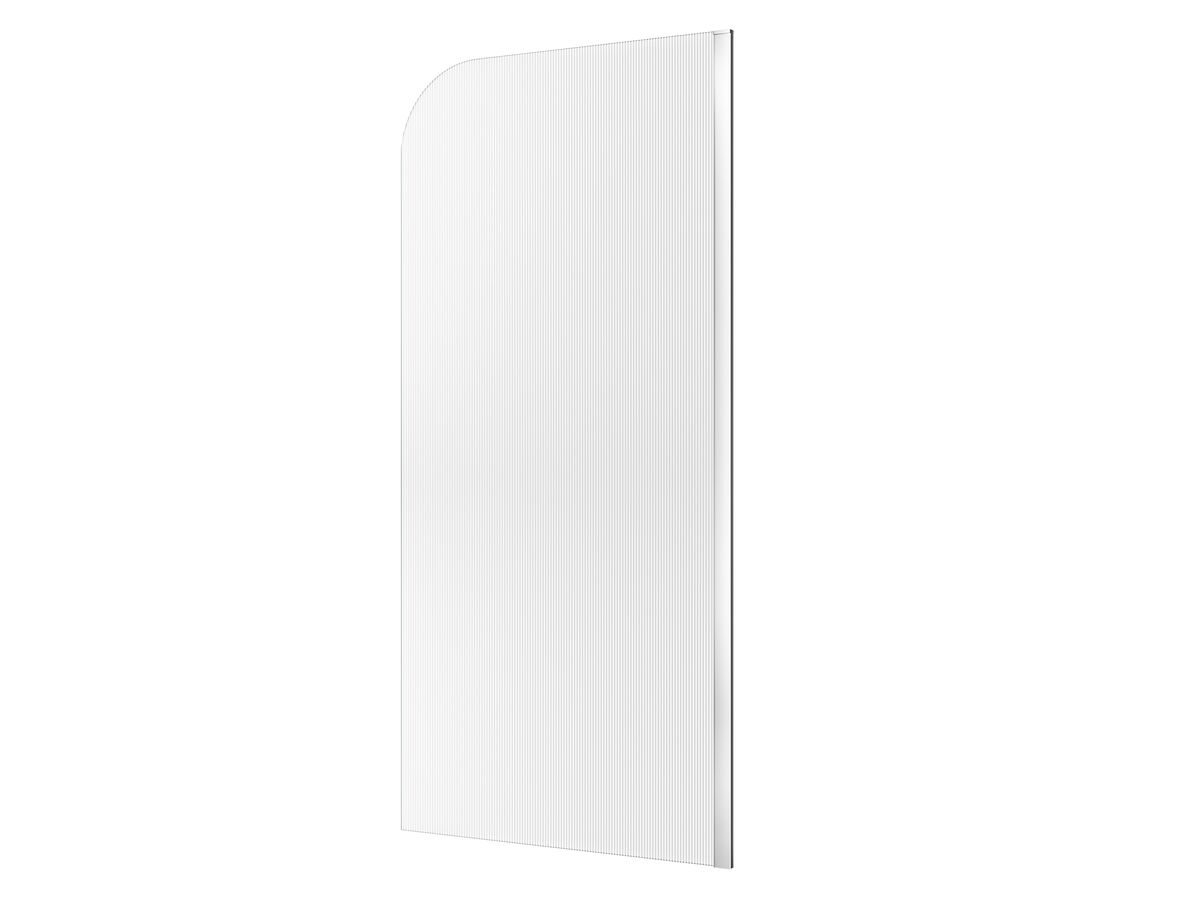 Hero - Kado Lux Frameless Curved Right Fluted Panel with Wall Channel 1000mm Chrome