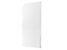 Hero - Kado Lux Frameless Curved Right Fluted Panel with Wall Channel 1000mm Chrome