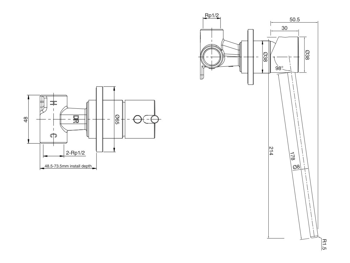 Mizu Drift MK2 Shower Mixer with Extended Lever Chrome from Reece