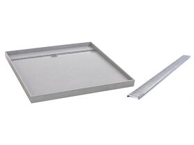 Posh Solus Tile Over Shower Tray with Rear Stainless Steel Standard Channel 900mm x 900mm