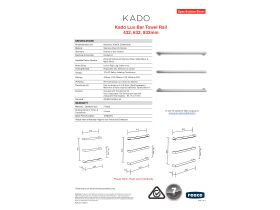 Specification Sheet - Kado Lux Bar Heated / Non Heated Towel Rail