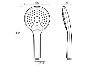 Technical Drawing - Mizu Drift Shower Handpiece Only