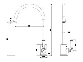 Posh Canterbury Sink Mixer Tap Large with Porcelain Handle (4 Star)