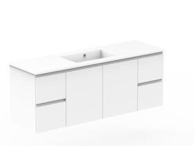 Posh Domaine Conventional 1500mm Single Bowl Basin Wall Hung Vanity Cast Marble Top