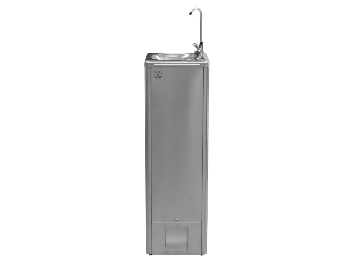 Wolfen Foot Sensor Drinking Fountain with Glass Filler 10 litres per hour Stainless Steel (non filtered)