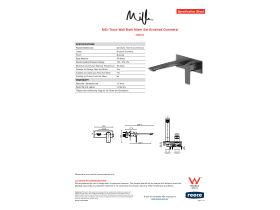 Specification Sheet - Milli Trace Wall Bath Mixer Set Brushed Gunmetal