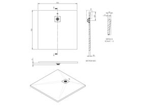 Roca Cyprus Shower Floor 900 x 900mm Pizarra